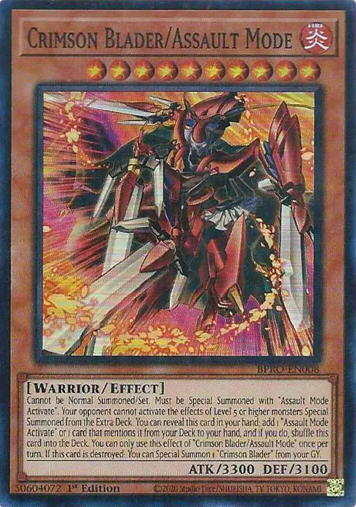 YuGiOh Trading Card Game Burst Protocol Super Rare Crimson Blader/Assault Mode BPRO-EN008