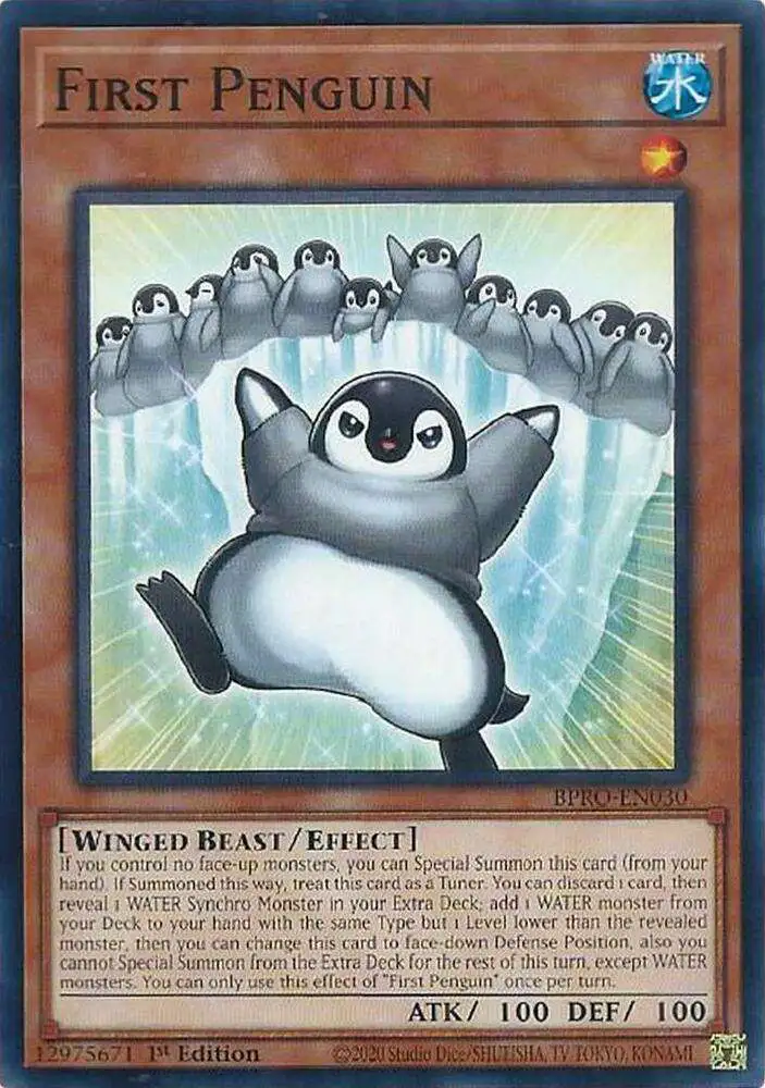 YuGiOh Trading Card Game Burst Protocol Common First Penguin BPRO-EN030