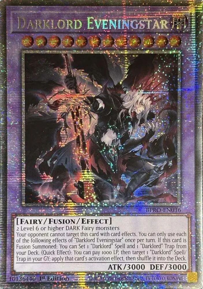 YuGiOh Trading Card Game Burst Protocol Starlight Rare Darklord Eveningstar BPRO-EN036
