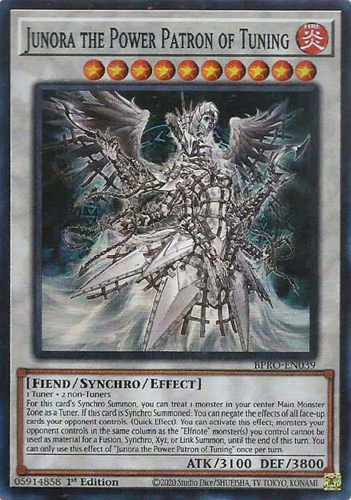 YuGiOh Trading Card Game Burst Protocol Super Rare Junora the Power Patron of Tuning BPRO-EN039