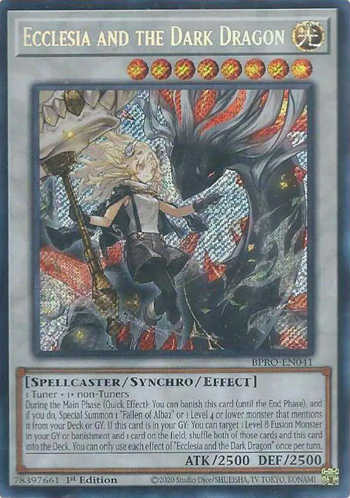 YuGiOh Trading Card Game Burst Protocol Secret Rare Ecclesia and the Dark Dragon BPRO-EN041