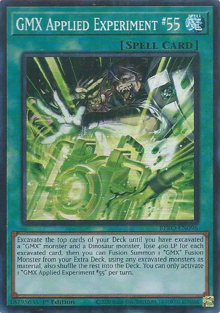 YuGiOh Trading Card Game Burst Protocol Super Rare GMX Applied Experiment #55 BPRO-EN096