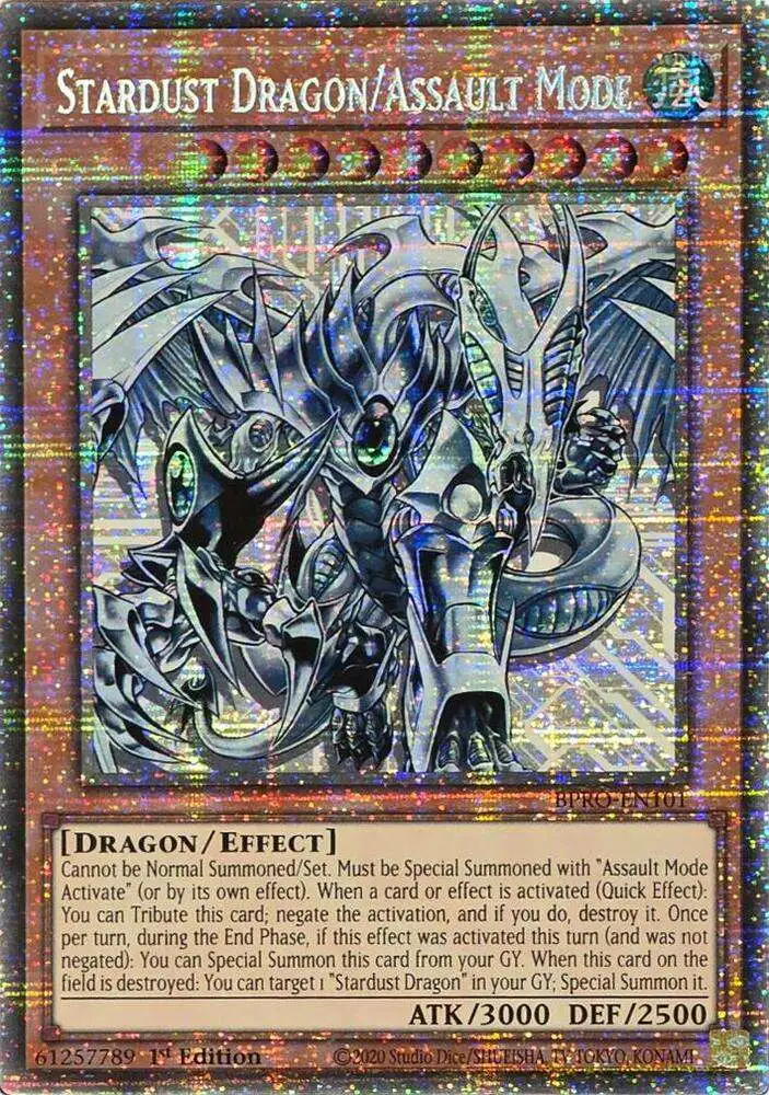 YuGiOh Trading Card Game Burst Protocol Starlight Rare Stardust Dragon/Assault Mode BPRO-EN101