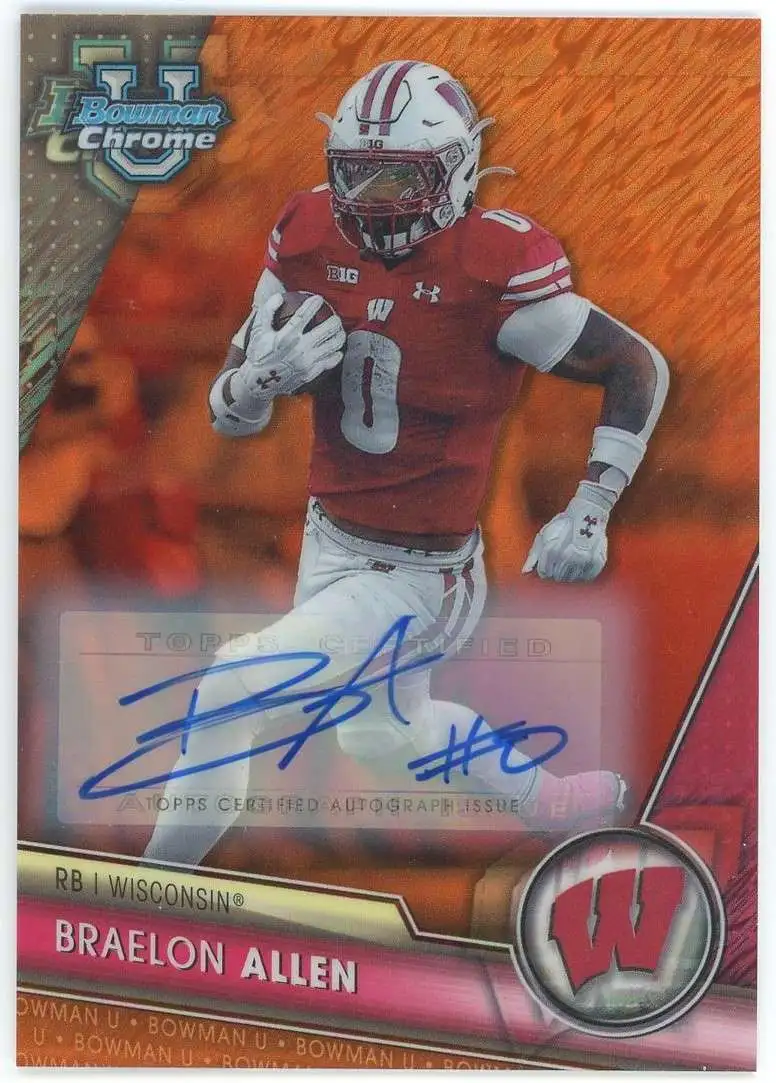 NFL 2023 Bowman Chrome U Orange 24/25 Braelon Allen #183 [Auto]