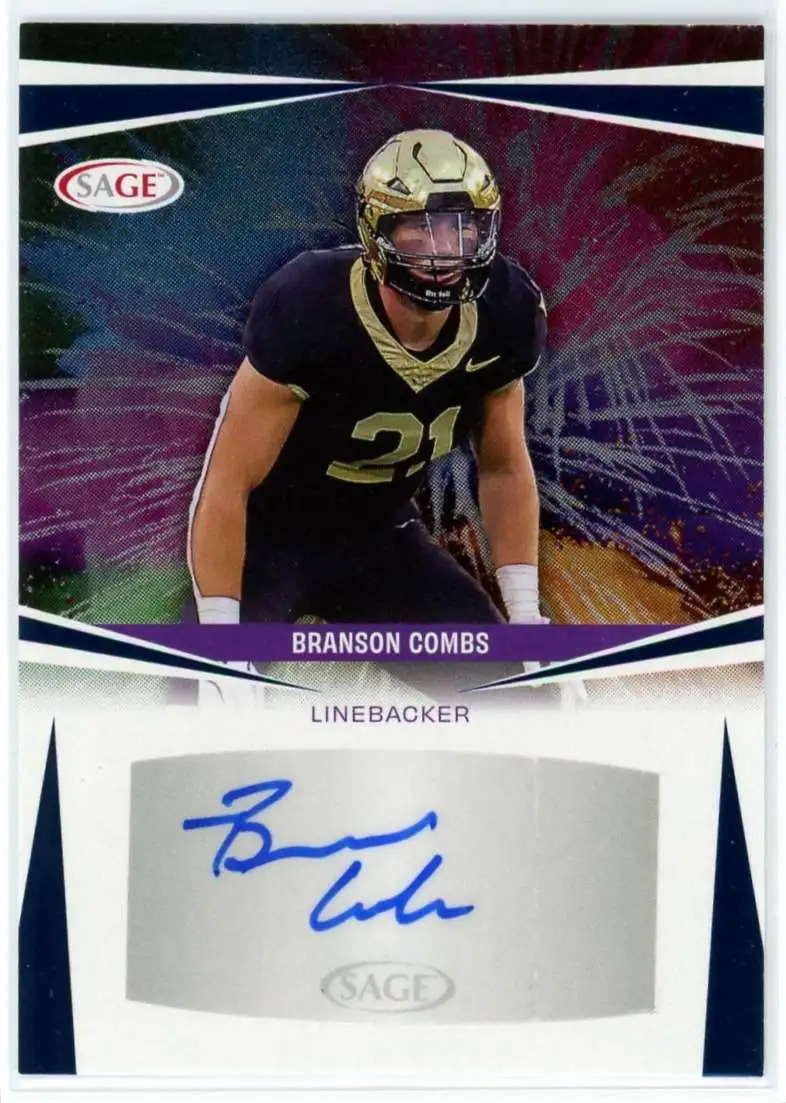 NCAA 2025 Sage Low Series Football Blue Branson Combs A-BC [Auto]