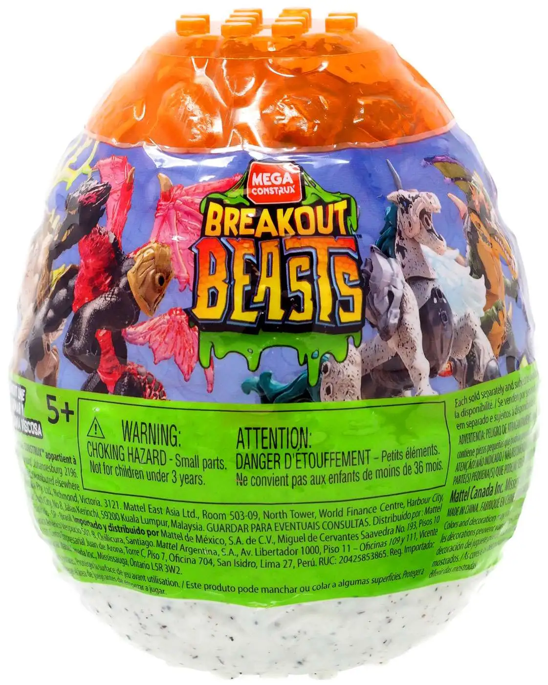 Mega Construx Breakout Beasts Series 1 X4 Beast Figure With Slime 