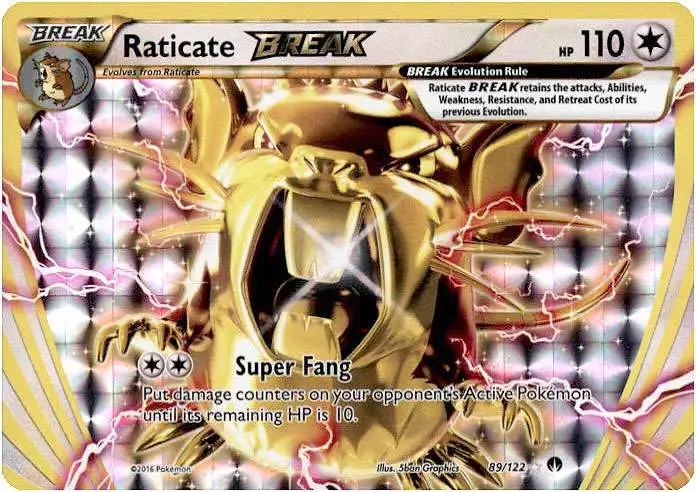 Pokemon Trading Card Game XY BREAKpoint Rare BREAK Raticate BREAK #89 [Damaged]