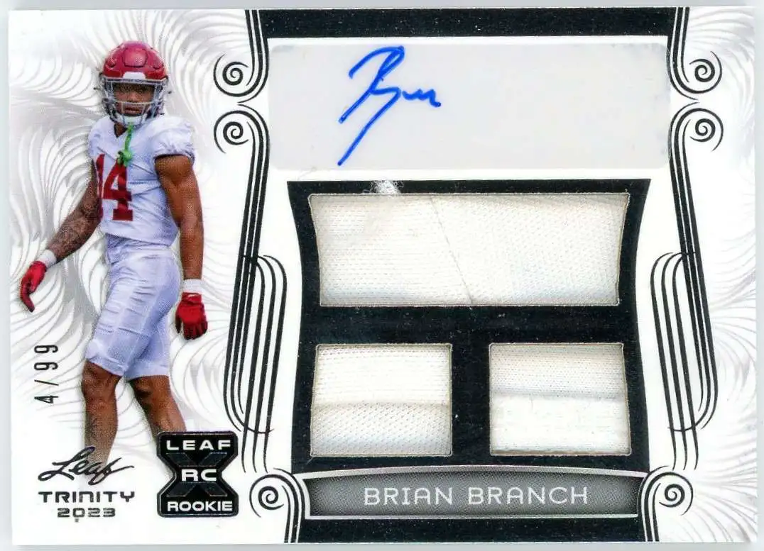 NFL Leaf 2023 Trinity Football 4/99 Brian Branch TA-BB1 [Rookie Patch Auto]