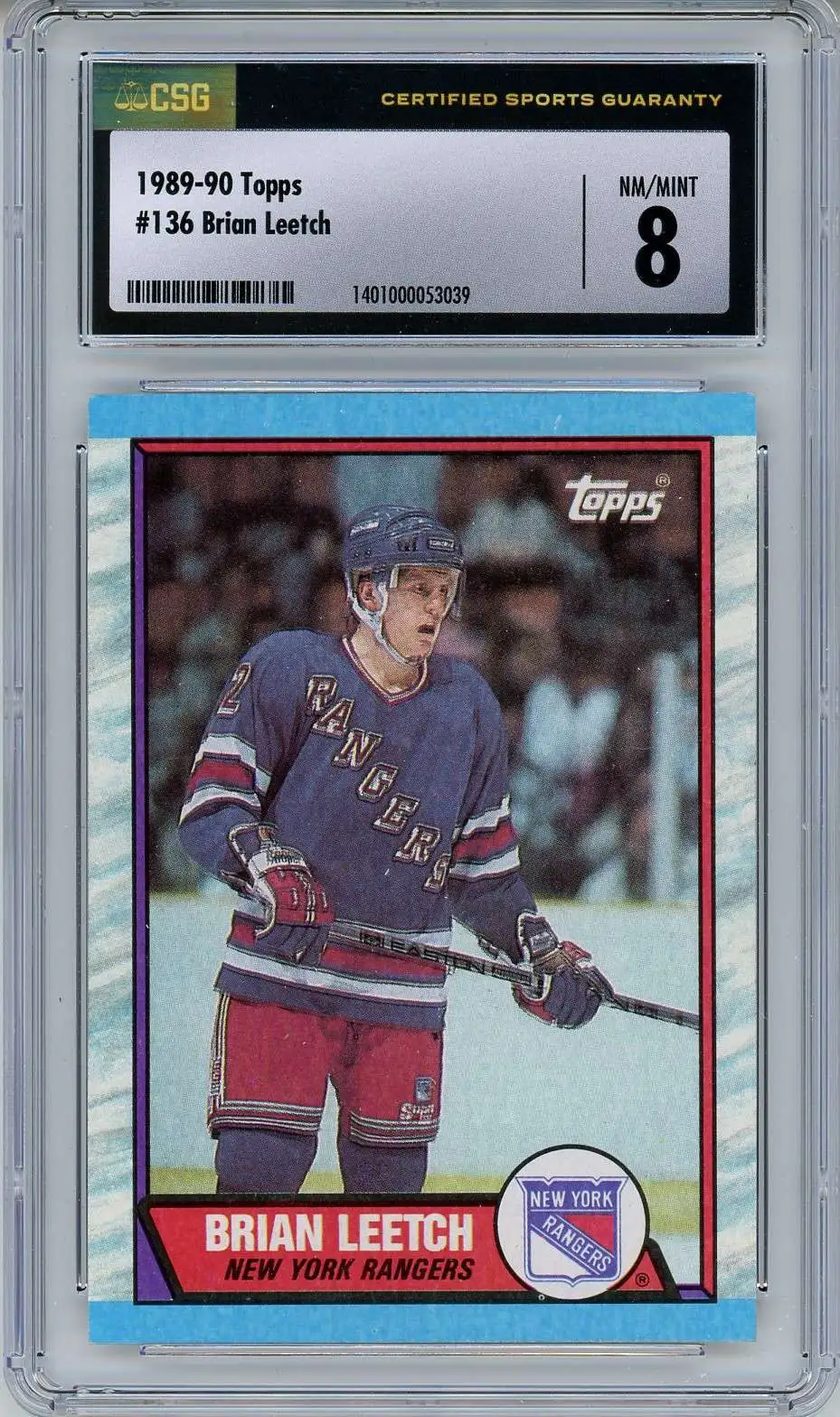 NHL 1989-90 Topps Brian Leetch #136 [CSG 8]
