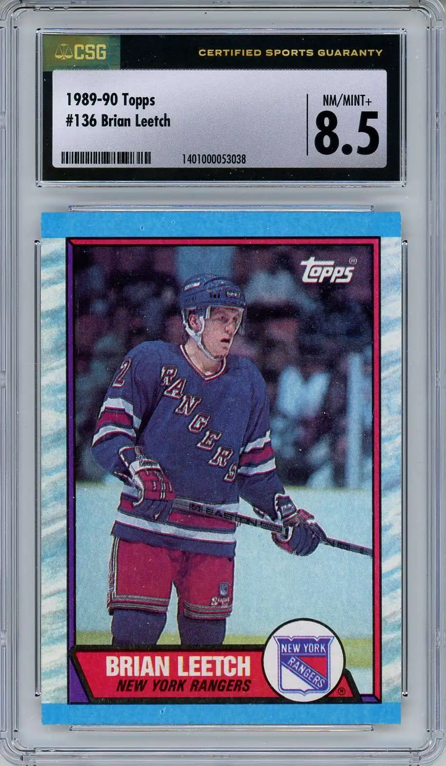 NHL 1989-90 Topps Brian Leetch #136 [CSG 8.5]