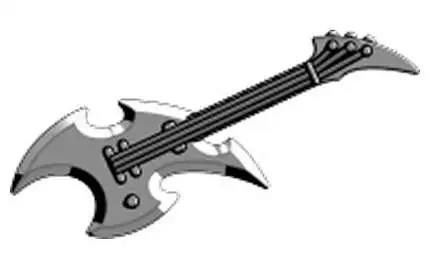 BrickArms Axe Guitar 2.5-Inch Minifigure Accessories [Silver Loose]