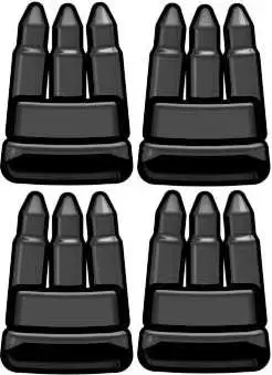 BrickArms Set of 4 Ammo Clips 2.5-Inch [Black]