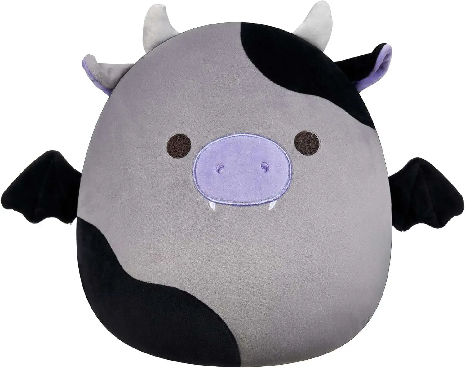 Squishmallows Bridgette Grey and Black Cow Bat 12-Inch Plush