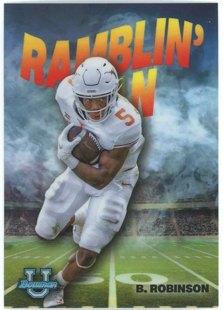 NFL Texas Longhorns 2022 Bowman University Chrome Bijan Robinson RM-1 [Ramblin Man, Pre-Rookie]