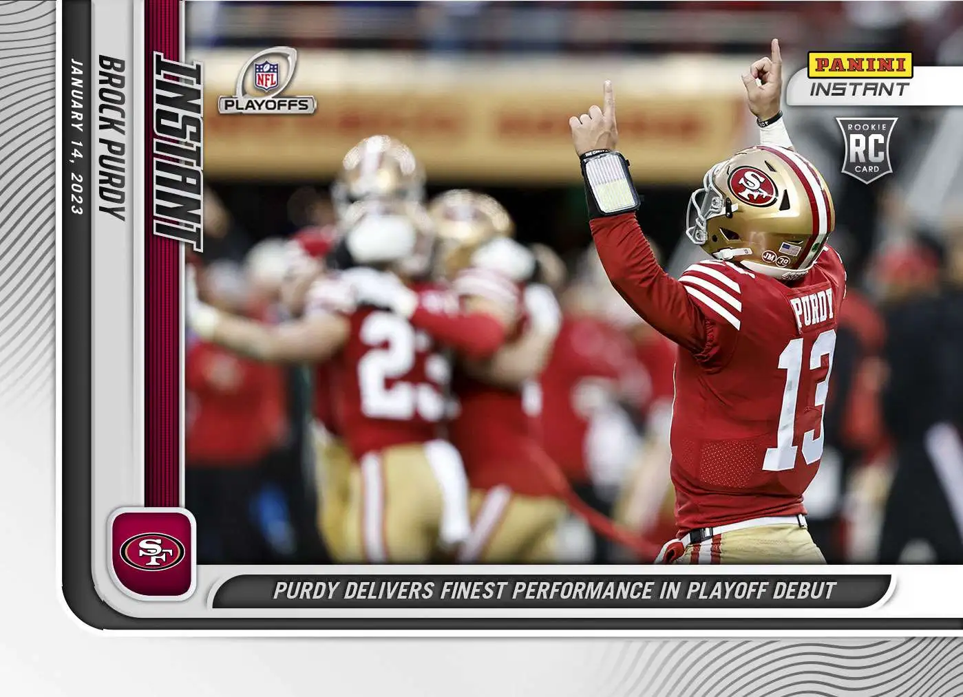 NFL San Francisco 49ers 2022 Instant Weekly Football 1 of 3418 Brock Purdy  #134 [Rookie Card, Leads 49ers to Big Win!]