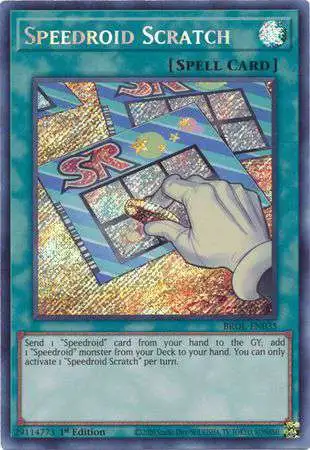YuGiOh Trading Card Game Brothers of Legend Secret Rare Speedroid Scratch BROL-EN035