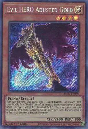 YuGiOh Trading Card Game Brothers of Legend Secret Rare Evil HERO Adusted Gold BROL-EN068