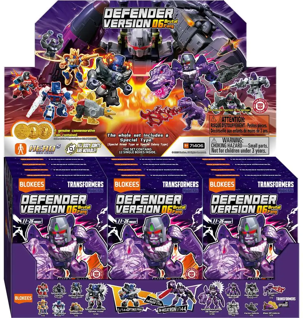 Transformers Galaxy Version Defender Wave 6 Brutal Fang Mystery Box DV06 [12 Packs]