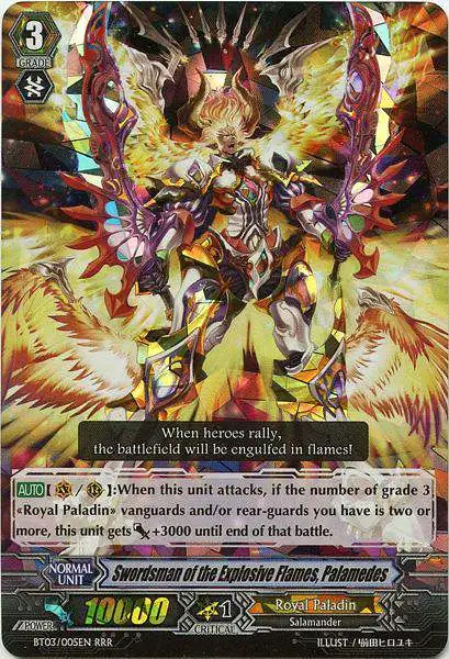 Cardfight Vanguard Demonic Lord Invasion Triple Rare Swordsman of the Explosive Flames, Palamedes BT03-005