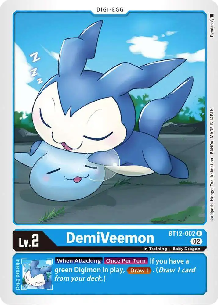 Digimon Trading Card Game Across Time Uncommon DemiVeemon BT12-002