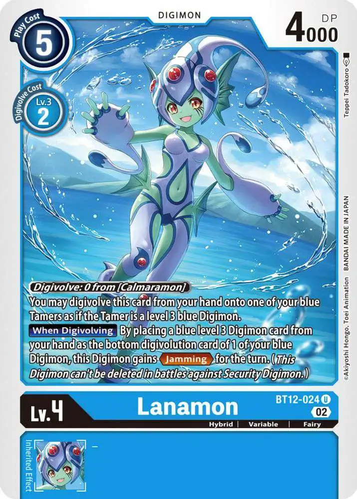 Digimon Trading Card Game Across Time Uncommon Lanamon BT12-024