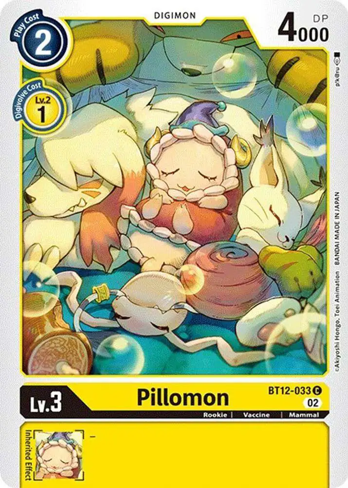 Digimon Trading Card Game Across Time Common Pillomon BT12-033