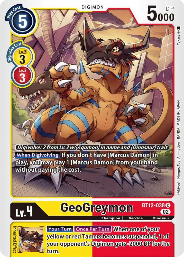 Digimon Trading Card Game Across Time Common GeoGreymon BT12-038