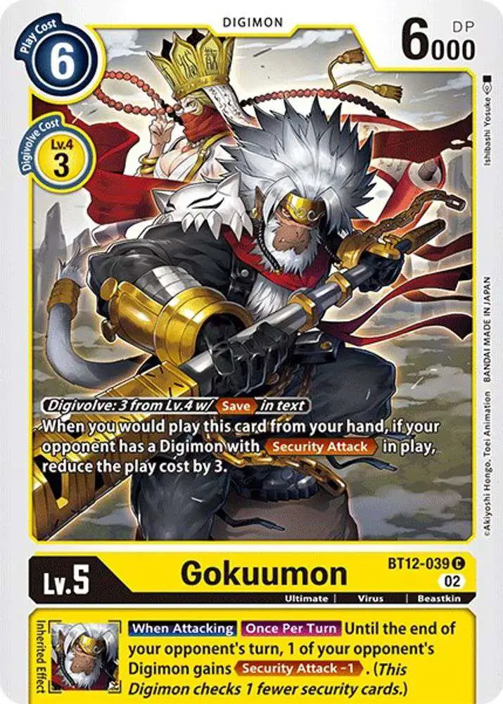 Digimon Trading Card Game Across Time Single Card Common Gokuumon BT12-039  - ToyWiz