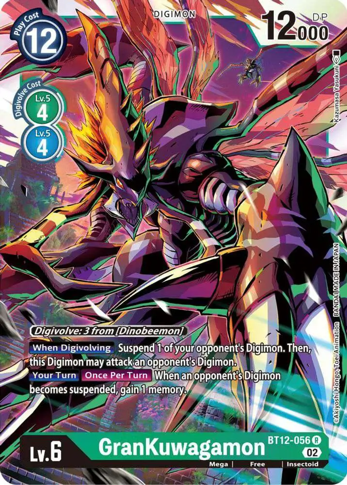 Digimon Trading Card Game Across Time Rare GranKuwagamon BT12-056