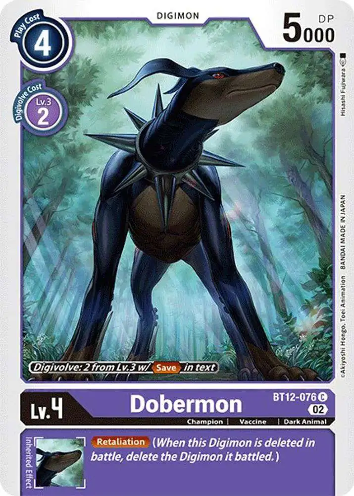 Digimon Trading Card Game Across Time Common Dobermon BT12-076