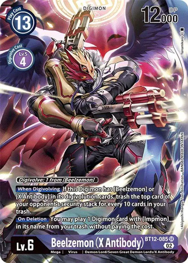 Digimon Trading Card Game Across Time Super Rare Beelzemon (X Antibody) BT12-085 [Alternate Art]