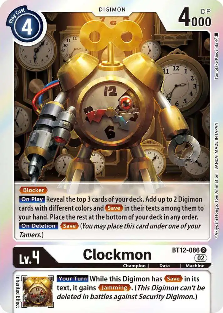 Digimon Trading Card Game Across Time Rare Clockmon BT12-086