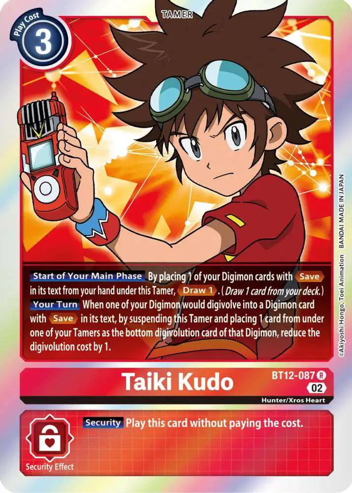 Digimon Trading Card Game Across Time Rare Taiki Kudo BT12-087