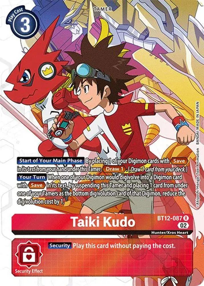 Digimon Trading Card Game Across Time Rare Taiki Kudo BT12-087 [Alternate Art]