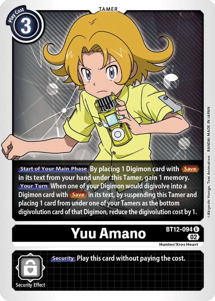 Digimon Trading Card Game Across Time Uncommon Yuu Amano BT12-094