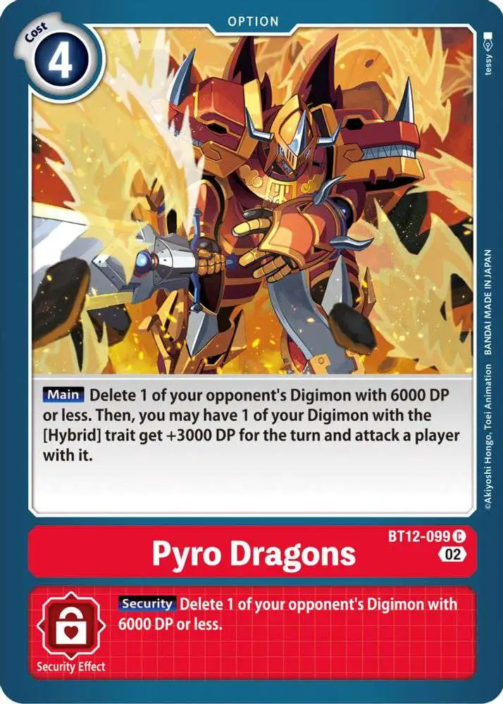 Digimon Trading Card Game Across Time Common Pyro Dragons BT12-099