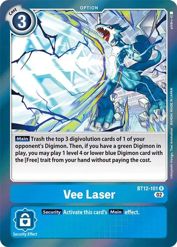 Digimon Trading Card Game Across Time Rare Vee Laser BT12-101