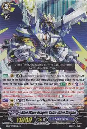Cardfight Vanguard Catastrophic Outbreak Triple Rare Blue Wave Dragon, Tetra-drive Dragon BT13/008