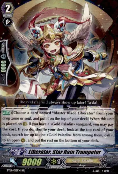 Cardfight Vanguard Infinite Rebirth Double Rare Liberator, Star Rain Trumpeter BT15/013
