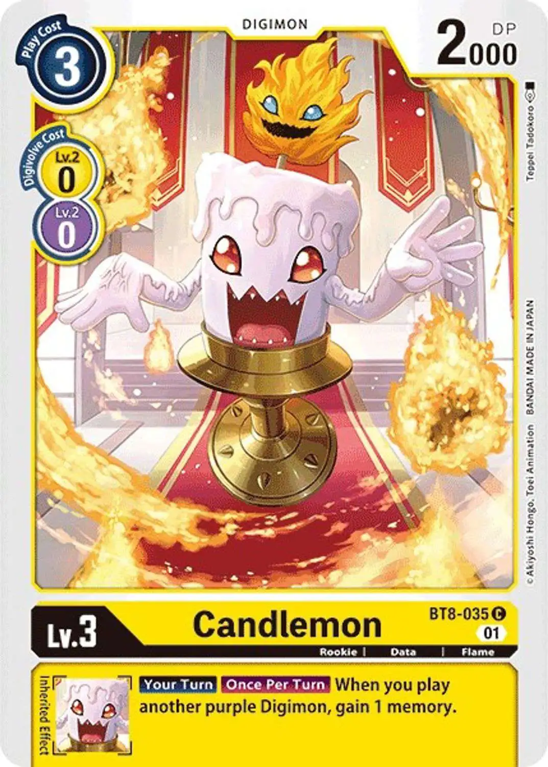 Digimon New Awakening Common Candlemon BT8-035