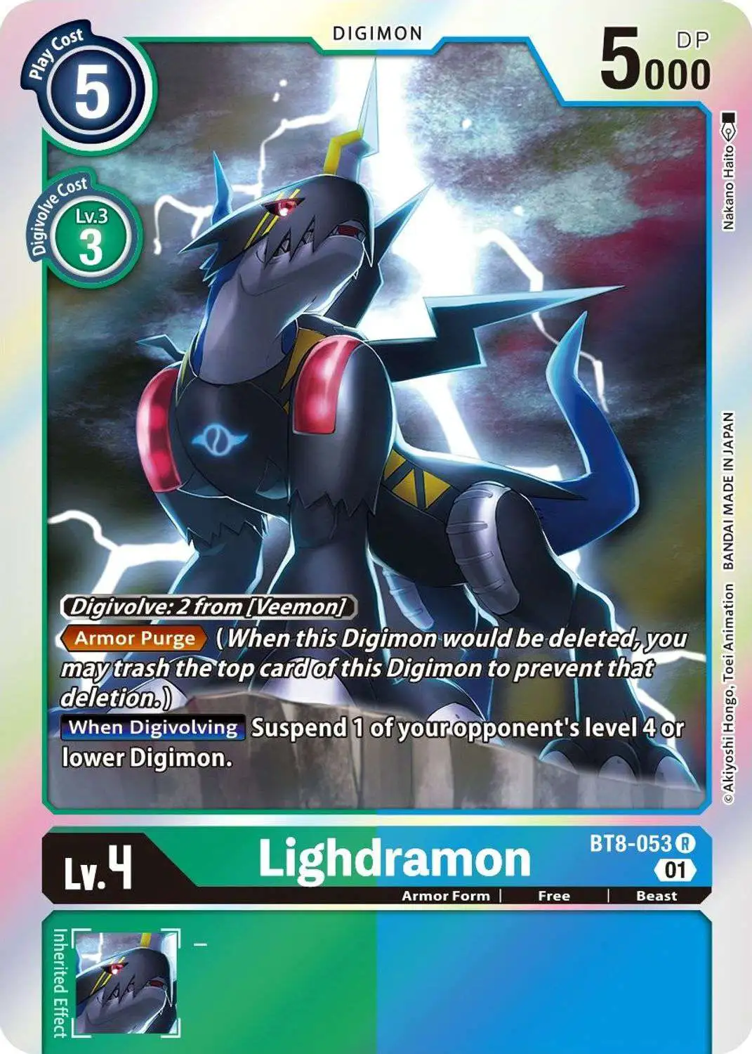 Digimon New Awakening Rare Lighdramon BT8-053