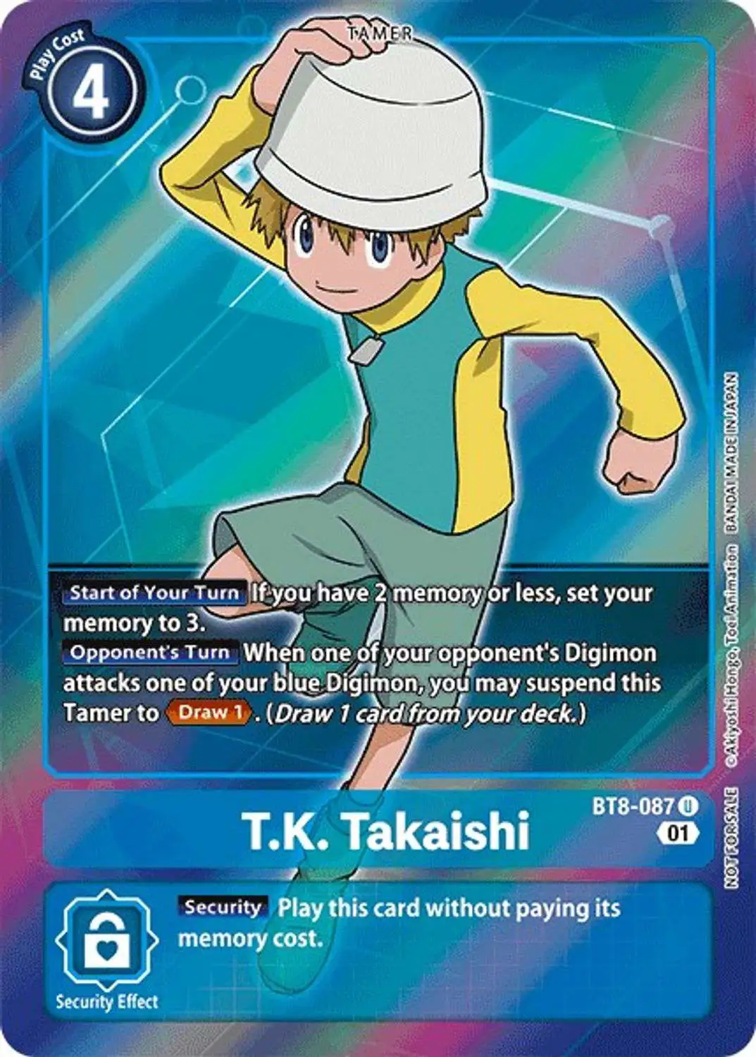 Digimon New Awakening Uncommon T.K. Takaishi BT8-087 [Box Topper]