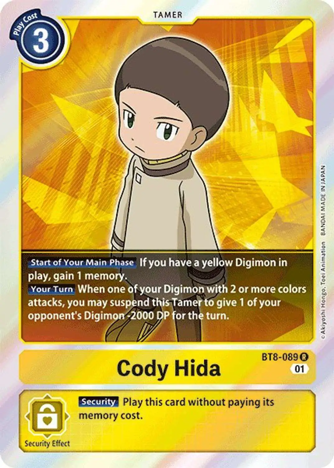 Digimon New Awakening Rare Cody Hida BT8-089