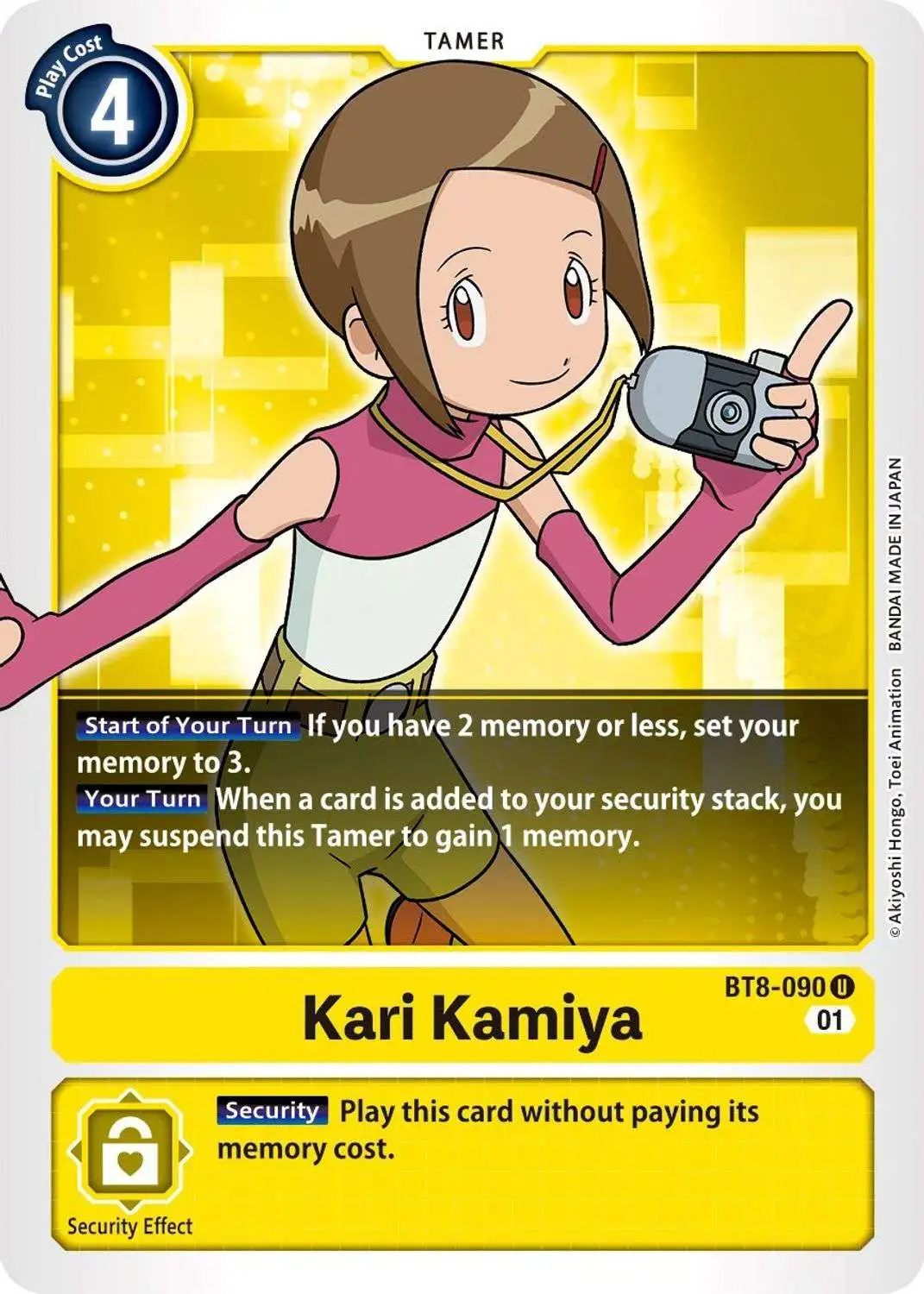 Digimon Trading Card Game New Awakening Uncommon Kari Kamiya BT8-090