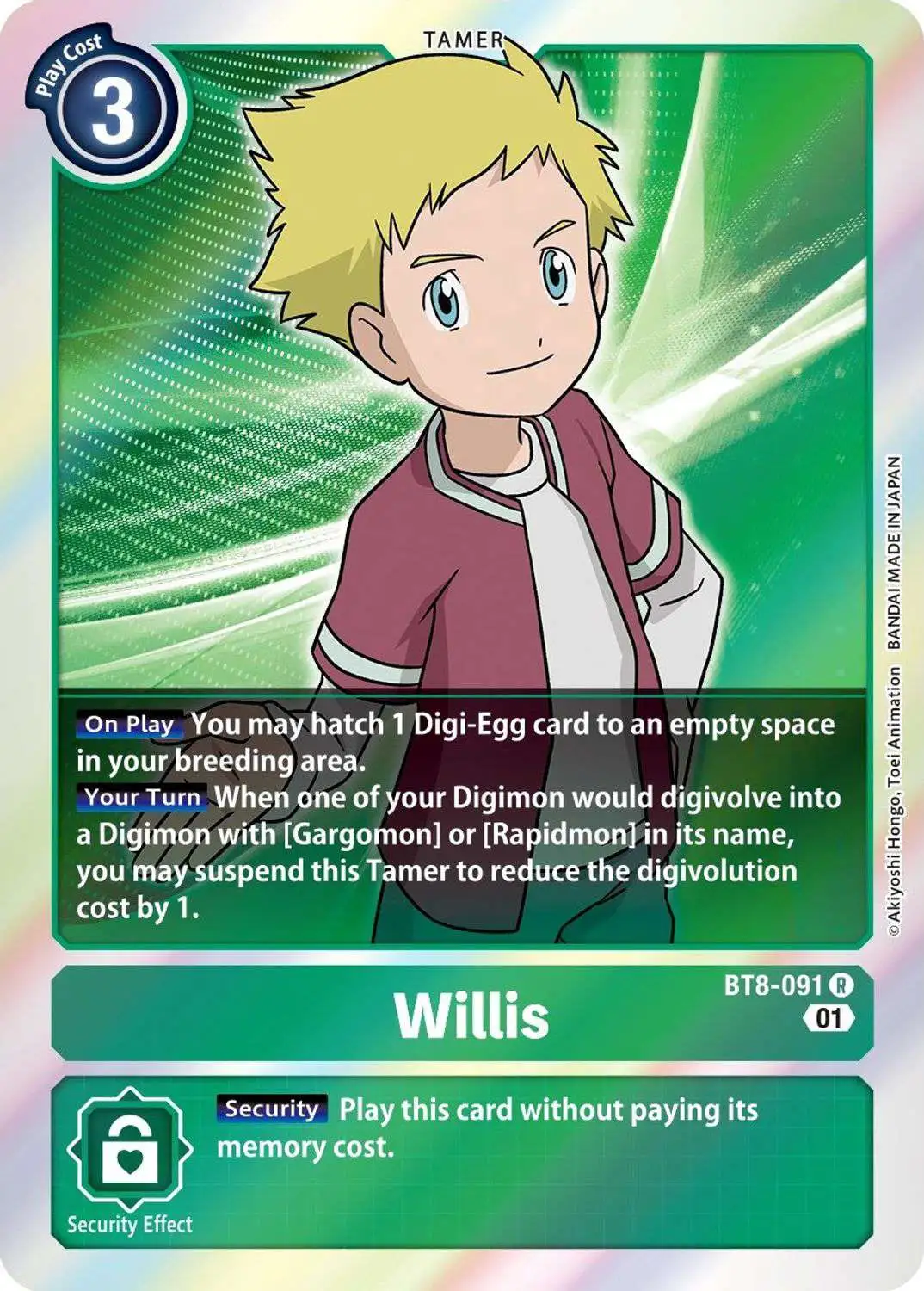 Digimon New Awakening Rare Willis BT8-091