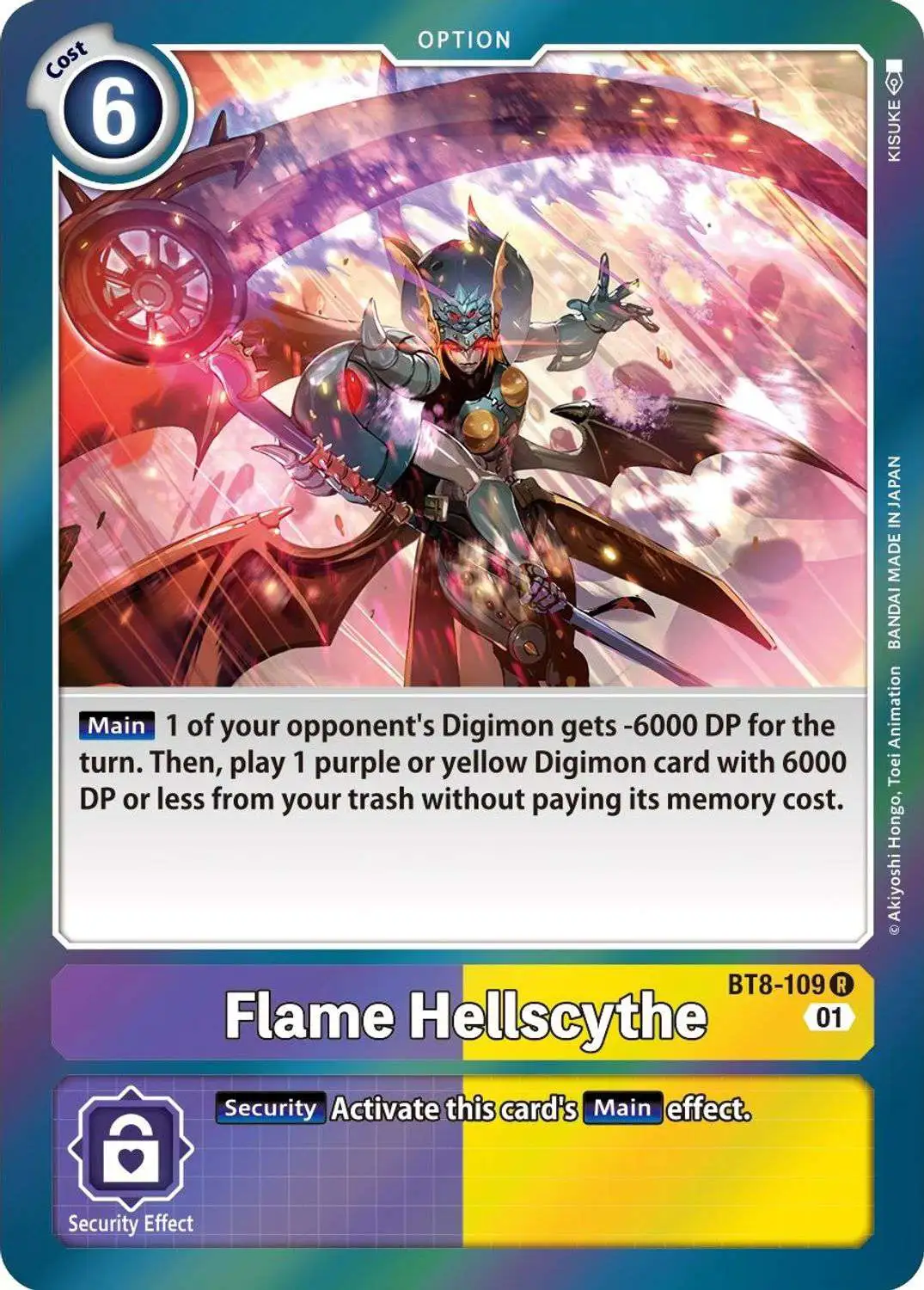 Digimon New Awakening Rare Flame Hellscythe BT8-109