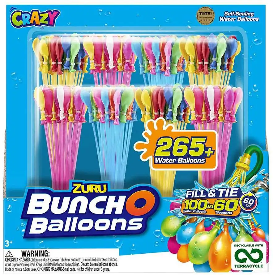 100 Water Balloons Pack by ZURU Crazy Bunch O Balloons 