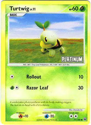 Pokemon Trading Card Game Holo Rare Turtwig #77 [2009 Burger King] [Moderately Played]