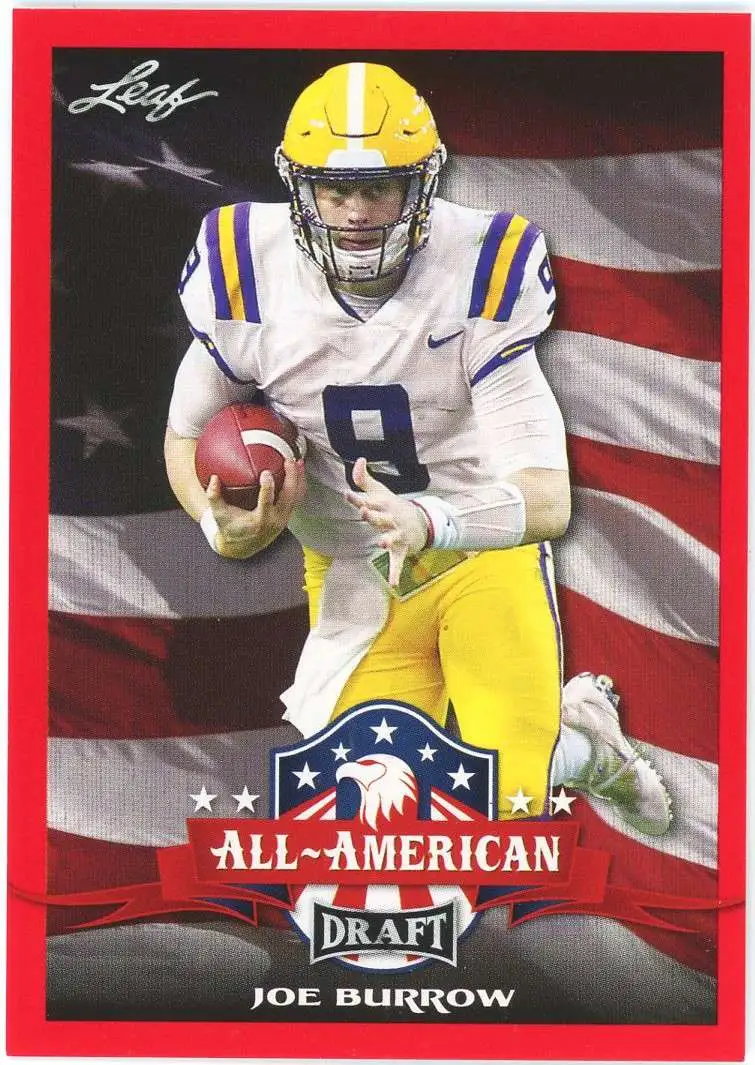 NFL 2020 Leaf Draft Red Joe Burrow #61 [All-American Rookie]