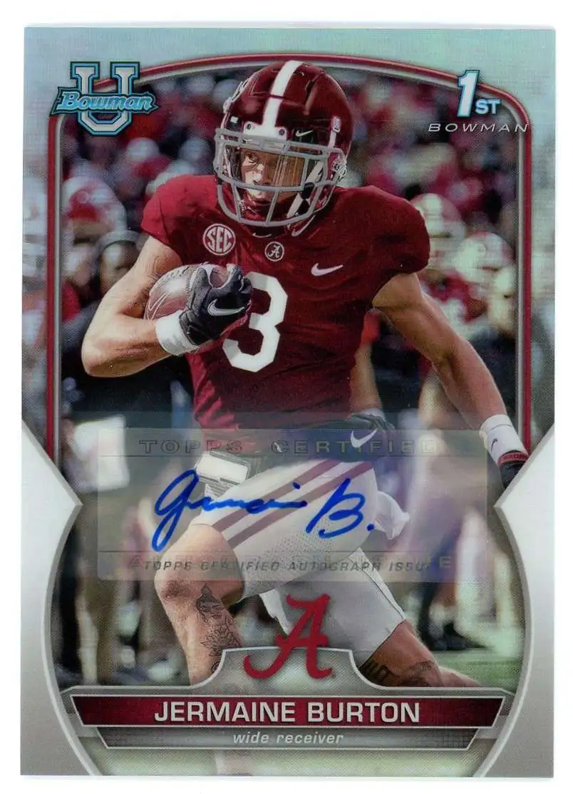 NFL 2022 Bowman University 1st Bowman Refractor 241/499 Jermaine Burton #62 [Auto]